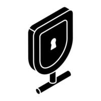 An editable design icon of security shield vector