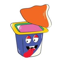 Trendy Yogurt Cup vector