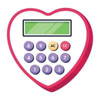 de moda corazón calculadora vector