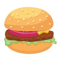 Trendy Patty Burger vector