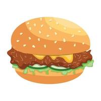 Trendy Patty Burger vector