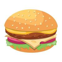 Trendy Patty Burger vector