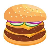 Trendy Double Burger vector