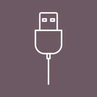 icono de vector de cable usb único