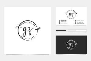 Initial GZ Feminine logo collections and business card templat Premium Vector