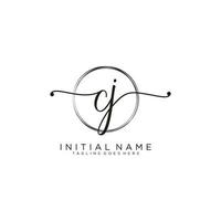 Initial CJ feminine logo collections template. handwriting logo of initial signature, wedding, fashion, jewerly, boutique, floral and botanical with creative template for any company or business. vector