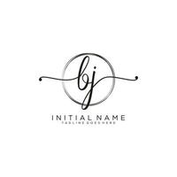 inicial bj femenino logo colecciones modelo. escritura logo de inicial firma, boda, moda, joyería, boutique, floral y botánico con creativo modelo para ninguna empresa o negocio. vector