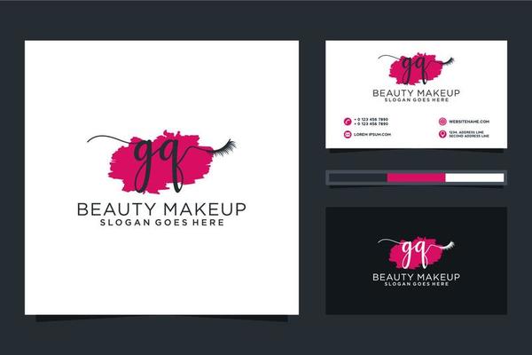 Initial GQ Feminine logo collections and business card templat Premium Vector
