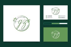 Initial GZ Feminine logo collections and business card templat Premium Vector