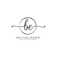 Initial BE feminine logo collections template. handwriting logo of initial signature, wedding, fashion, jewerly, boutique, floral and botanical with creative template for any company or business. vector