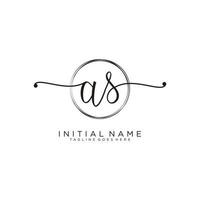 Initial AS feminine logo collections template. handwriting logo of initial signature, wedding, fashion, jewerly, boutique, floral and botanical with creative template for any company or business. vector