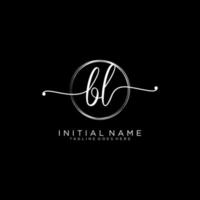 Initial BL feminine logo collections template. handwriting logo of initial signature, wedding, fashion, jewerly, boutique, floral and botanical with creative template for any company or business. vector