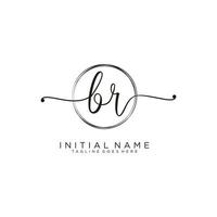 Initial BR feminine logo collections template. handwriting logo of initial signature, wedding, fashion, jewerly, boutique, floral and botanical with creative template for any company or business. vector