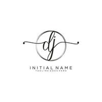 Initial DJ feminine logo collections template. handwriting logo of initial signature, wedding, fashion, jewerly, boutique, floral and botanical with creative template for any company or business. vector