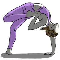 Woman exercise in yoga posture. png