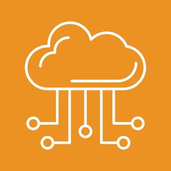 icono de vector de computación en la nube