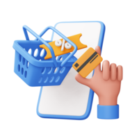 Colorful shopping icon, icon 3d, 3d rendering png