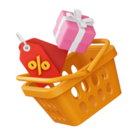 Colorful shopping icon, icon 3d, 3d rendering png