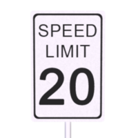 Traffic speed limit sign isolated on transparent png
