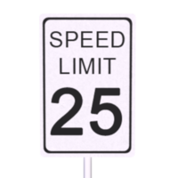 Traffic speed limit sign isolated on transparent png