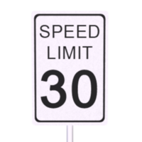 Traffic speed limit sign isolated on transparent png