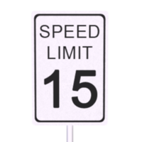 Traffic speed limit sign isolated on transparent png