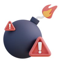 3d illustration of boom warning png