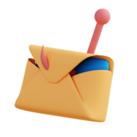 3d illustration de email Les données vol png