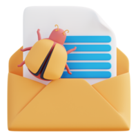 3d illustration de email virus détection png