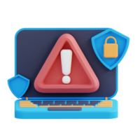 3d illustration of security alarm laptop png