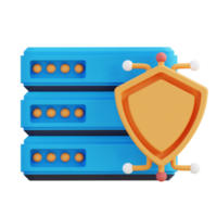 3d illustration of server data security png