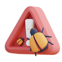 3d illustration of virus detection alarm png