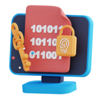 3d illustration of computer security code png