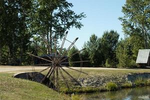 Village with water mill, nature landscape photo