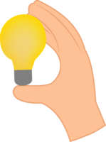 hand holding light bulb. illustration finding idea png