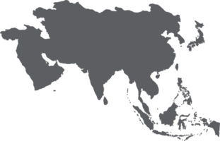kritzeln sie freihandzeichnung der karte der asiatischen länder. png