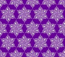 seamless symmetrical pattern of abstract white graphic elements on a purple background, texture, design photo