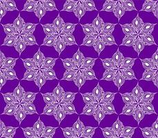 seamless symmetrical pattern of abstract white graphic elements on a purple background, texture, design photo