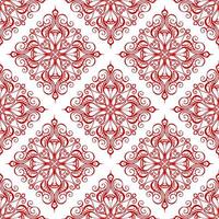 seamless graphic pattern, tile with abstract geometric red ornament on white background, texture, design photo