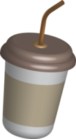 3D Takeaway plastic cup with straw for soda or coffee drink. Fast food concept. png