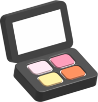 Eyeshadow make up palette set in pastel colors. Cosmetics and beauty products. 3D PNG