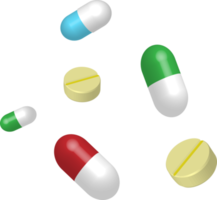 3d cápsula medicina pastillas y tableta, médico y salud cuidado tratamiento concepto. png