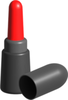 rosso rossetto rendere su isolato. cosmetici e bellezza prodotti, 3d png. png