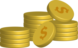 3D stack of gold coins, Banking, financial and investment concept. png