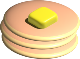 3D pancake with butter. png