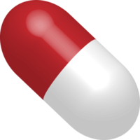 3D red capsule medicine, medical treatment. png