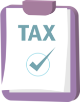 impôt temps rappeler vérifier boîte sur document planche. le revenu impôt dépôt concept. png