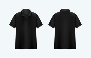 negro polo camisa realista burlarse de arriba vector