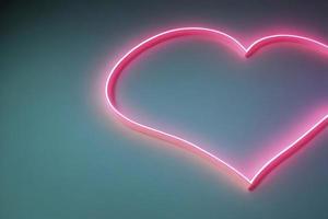 The heart shapes on abstract light neon glitter background in love concept for valentines day with sweet and romantic. Neon heart glowing background space for text. Design and digital material. photo
