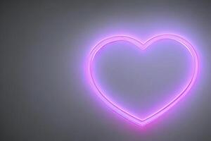 The heart shapes on abstract light neon glitter background in love concept for valentines day with sweet and romantic. Neon heart glowing background space for text. Design and digital material. photo